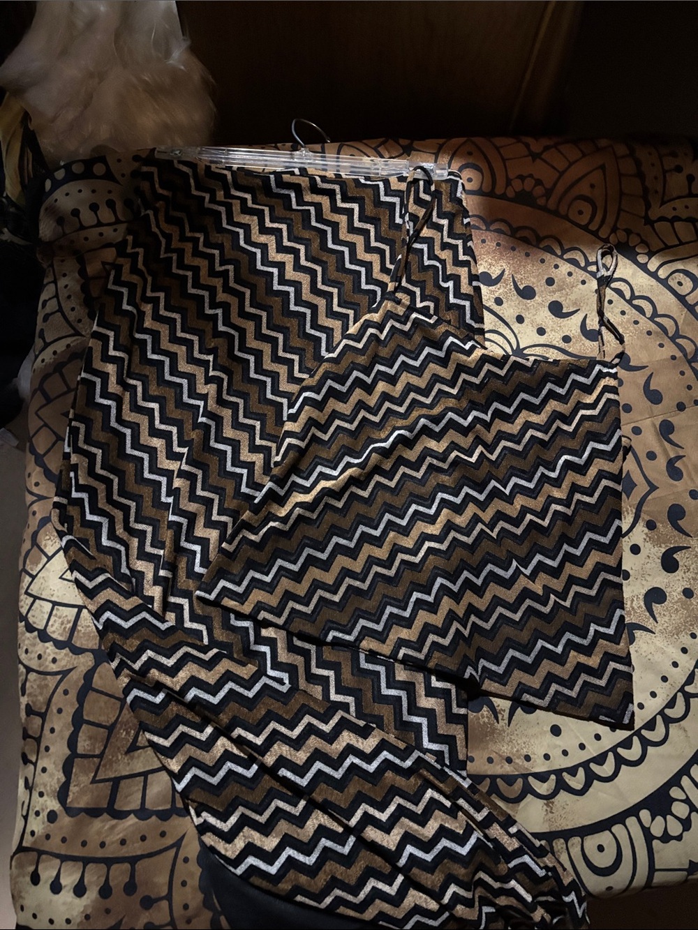 Cache Black, White & Brown Chevron Skirt Set